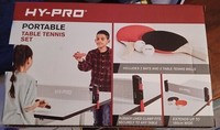 HY-PRO Anywhere Table Tennis Set Retractable Net, 2 Bats & 2 Balls