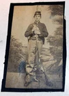 Civil War CDV Union Infantry Soldier with Musket & Bayonet – Frock Coat & Kepi