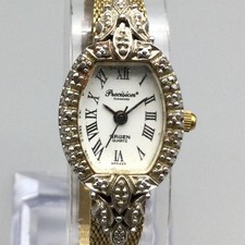 Vintage Gruen Womens Watch 17mm Gold Tone Oval White Dial Mesh Band New Battery