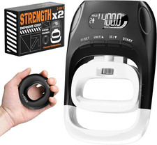 Grip Strength Tester Trainer 2-In-1 Combo Set-Digital Hand Dynamometer with LC