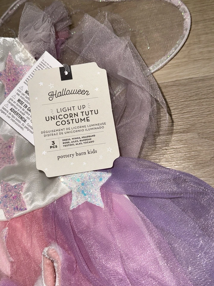 NEW!! POTTERY BARN KIDS LIGHT-UP UNICORN TUTU HALLOWEEN COSTUME SIZE 2T - Image 2 of 4