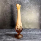 New ListingFenton Vintage Cameo Opalescent Lily Of The Valley Swung Bud Vase 10.5" Tall