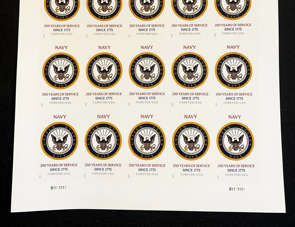 US Stamp Sc #6012a US Navy 250th Anniversary Full Pane of 20 Forever Stamps  - Image 3 of 3
