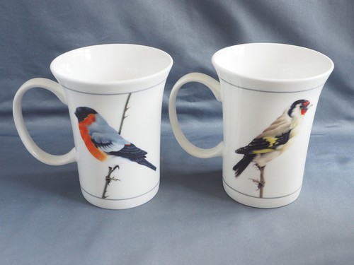 Heather McCabe Boxed set of 4 Finch Bird design mugs Unused - Afbeelding 5 van 7