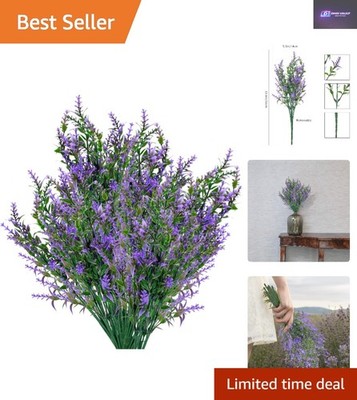 Schönes 6-teiliges künstliches Lavendel-Set - pflegeleichte lila Blumen für den Heimgebrauch