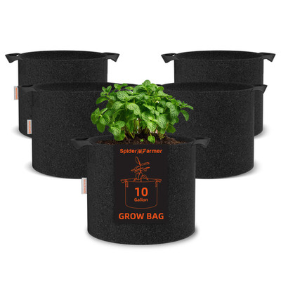 Spider Farmer 5 Pack 10Gal/40L Grow Bags Garden Aeration Plant Fabric Handle Pot