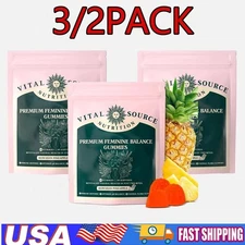 3/2Pack Vital Source Feminine Balance Gummies Hawaiian Pineapple 
