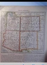 Original Antique 1883 Hand Colored Map of Colorado Western Territories | 33 x 28