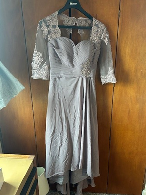 #ad #ad MOTHER OF THE BRIDE HIGH LOW WITH LACE APPLIQUE SOFT LAVEN COLOR SIZE 12 $58.00