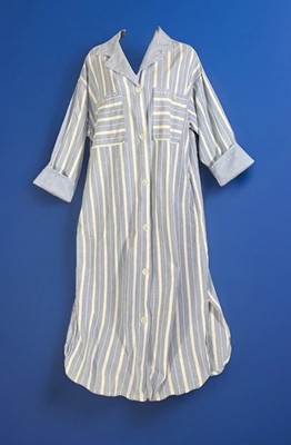 Evelyn Pearson Shirt Dress Women s Stripes Long Sleeve Sz S Small Button Breezy