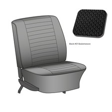 Complete Seat Cover Set European Low Back Seats Black Basket Weave VW Beetle