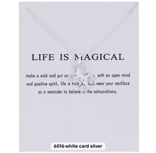 Silver Unicorn Charm Pendant Necklace Cable Chain Magic Animal Theme