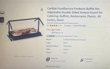 Carlisle FoodService Products Buffet Bar Adjustable Double Sided Sneeze Guard fo