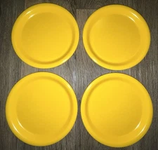 4 Vintage Ingrid Ltd Chicago YELLOW Melamine Plastic Stacking Plates 8”x8” 