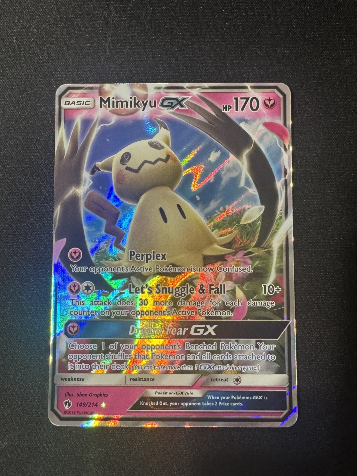 Mimikyu GX 149/214 Holo GX Rare Lost Thunder Pokemon TCG - MINT