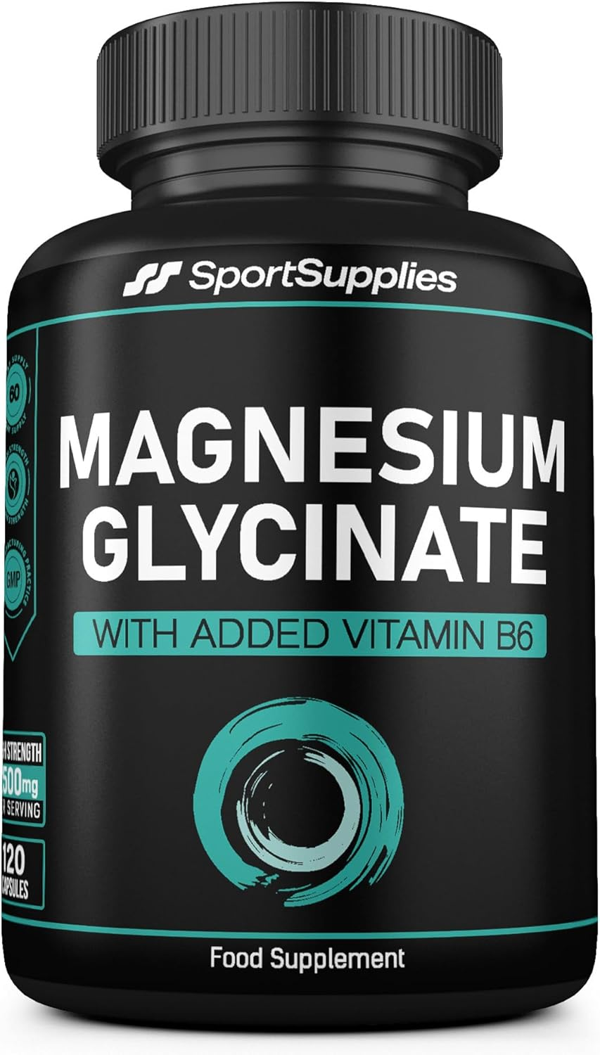 Magnesium Glycinate Supplements 1500Mg & Vitamin B6-120 High Strength Capsules -