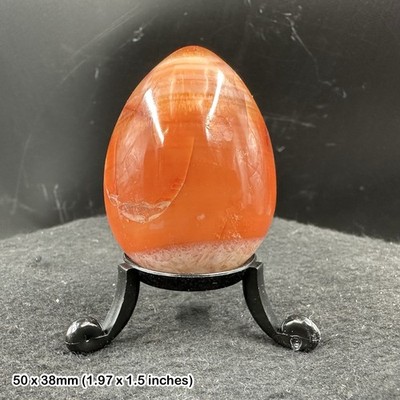 Karneol Ei Kristall Brasilien poliert orange Chalcedon Mineral Präparat mit