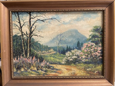 #ad WPA ARTIST EL SUMNER EASTERN LANDSCAPE RURAL SCENE OIL CANVAS BOARD PAINTING $789.00