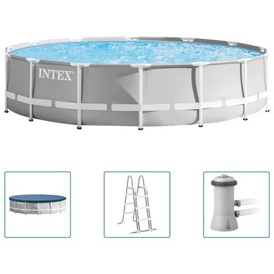 Prism Frame Premium Swimming Pool Set 427x107cm Schwimmbecken Schwimmbad INTEX