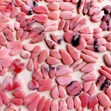 300gms Free Form Natural Pink Opal Pairs Cabochon Stone Matched Earring Pair Lot