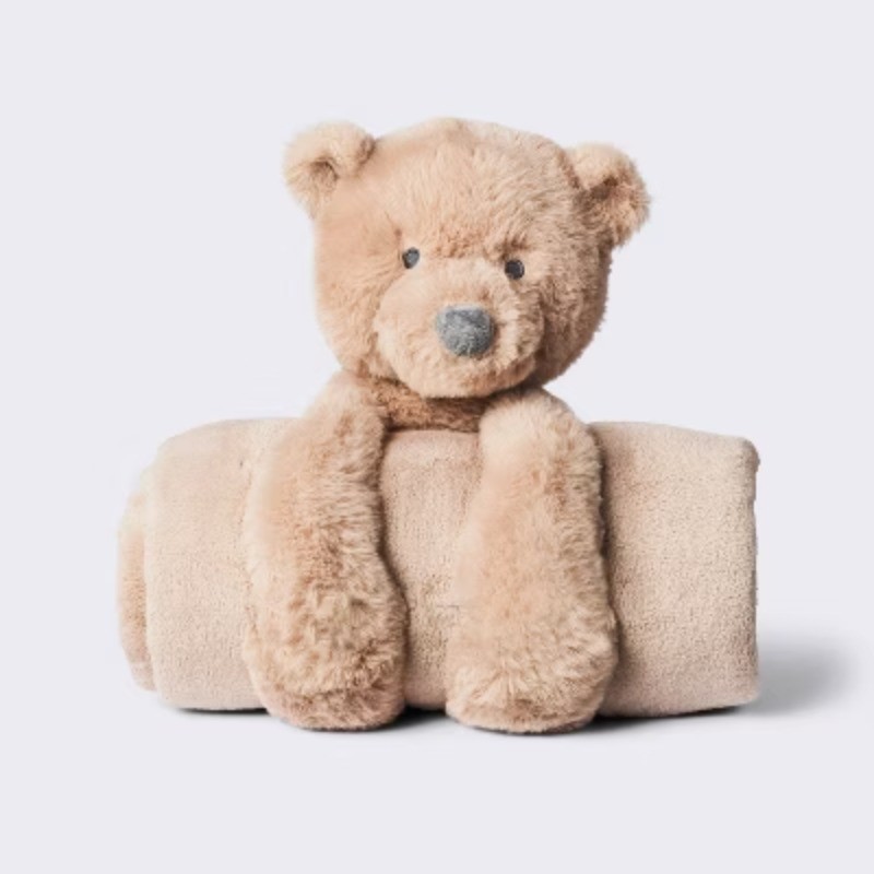 Plush Blanket with Soft Toy - Bear