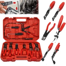 10Pc Hose Clamp Clip Remover Pliers Wire Long Reach Kit Fuel Oil Water Hose Tool