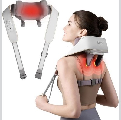 SKG Neck Massager for Pain Relief Deep Tissue 6D Kneading with Heat Cordless ...