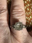 Antique McGrath-Hamin Sterling Silver  Solitaire Ring Paste Stone Sz 6.5