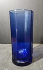 This glassware is a vintage Anchor Hocking "Essex" cobalt blue tumbler.