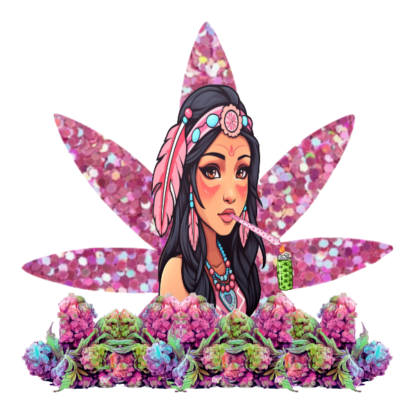 Pink Pot Leaf Native Woman Sticker Weatherproof Vinyl UV Boho Laptop Art