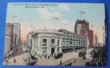 Postcard Junction of Market St & Grant Ave 1913 San Francisco California A33558