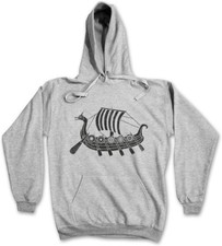 VIKING SHIP V HOODIE Boat Dragon Vikings Norse Norsemen Odin Thor Valhalla