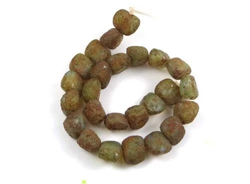 6x8mm Czech Glass Kidney Nugget Beads : Milky Aqua - Stone Picasso (25) - Image 4 of 4