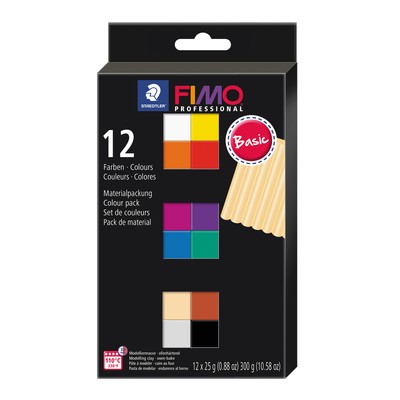 Original FIMO  Professional Modelliermasse (Ofenhärtende) 12 Basic Farben Pack