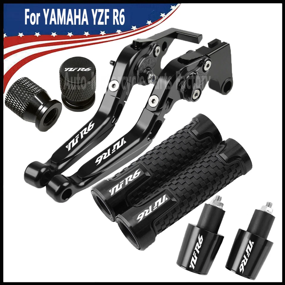 For YAMAHA YZF R6 1999-2021 Motorcycle Handlebar Grips Brake Clutch Levers Foto 2 de 4