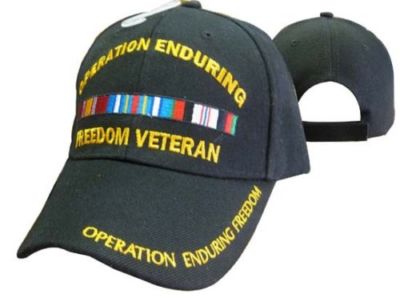 Operation Enduring Freedom Veteran Ribbon Black Baseball Hat Cap (LICENSED)