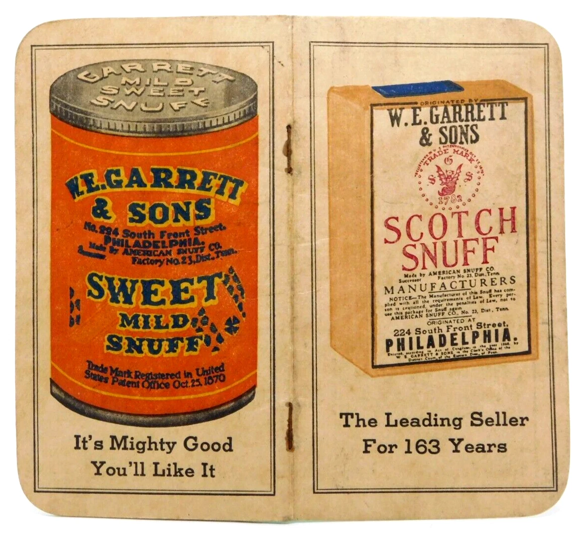 W. E. Garrett & Sons Other Tobacciana for sale