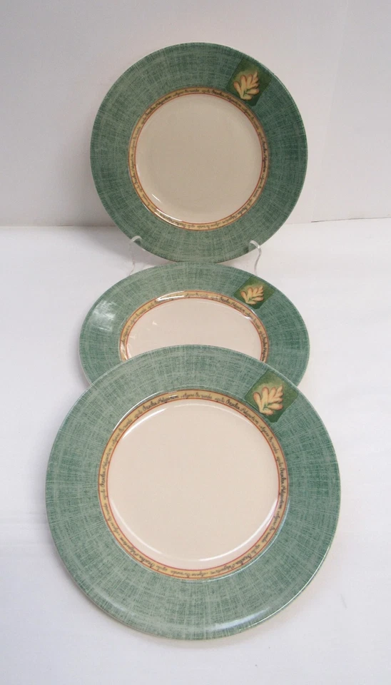 Johnson Brothers Springfield 绿色甜点/沙拉盘 - 3 件套 - 二手状况完好 — 第 2/4 张图片