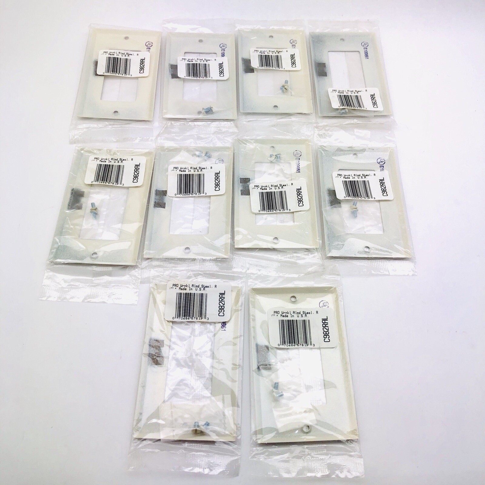 LOT OF 10 AMERELLE CONTRACTOR 1 GANG ROCKER WALL PLATE C982RAL (ALMOND)