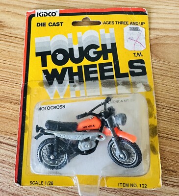 1981 Kidco Tough Wheels Honda Mt 250 Motorcycle Orange Macao No. 122 Sealed Toy