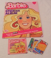 Vintage 1983 Topps Panini Mattel Barbie Sticker Album Unused 6 stickers