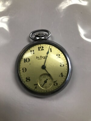 Ingraham St Regis Pocket Watch Brass Back Works