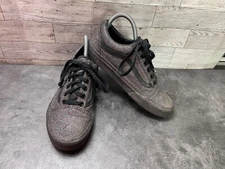 Vans Off The Wall Sneakers Men 6M Shoes Gray Canvas Glitter Low Top Lace Up