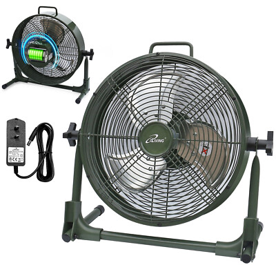 iLiving 12/18'' Rechargeable Battery Operated High Velocity Camping Floor Fan
