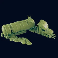 Wrecked Tanker Semi - Beyond the Badlands - EC3D - Wasteland Terrain Wargaming D
