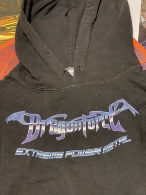 Dragonforce Extreme Power Metal Large Black Band Zip Up Hoodie