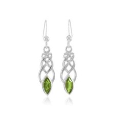 Celtic Knot 925 Sterling Silver Earrings Eternity Jewelry Choice of Gemstone