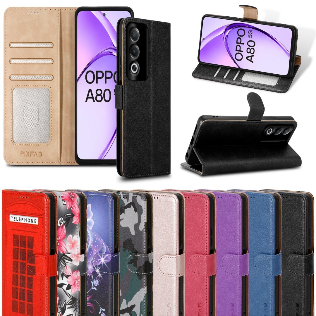 Funda para teléfono OPPO A60 5G / A40 4G / A80 5G, billetera de cuero con soporte abatible