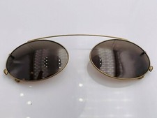 Vintage Nautica N7000C Gold Metal Oval Clips Clip-On Sunglasses Frames Italy