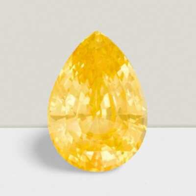 Yellow Sapphire Pear Cut Gemstone 5 Cts - 14x9 mm Vivid Loose Gem